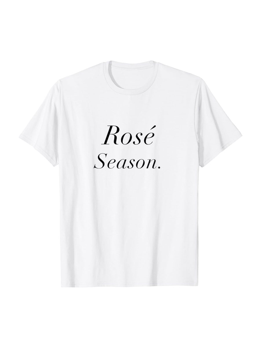 Rose Season design on a white t-shirt